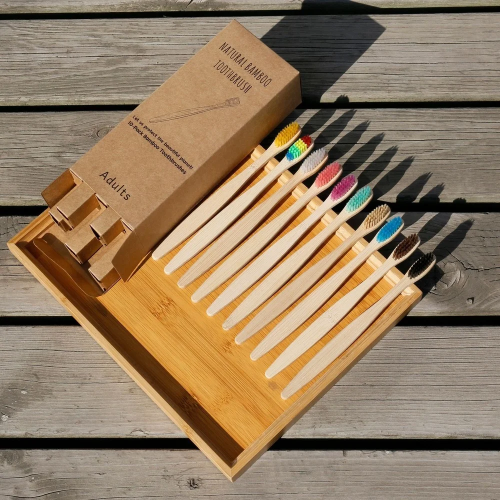10 шт., красочная зубная щетка – обзор и цена Bamboo Toothbrush Set
