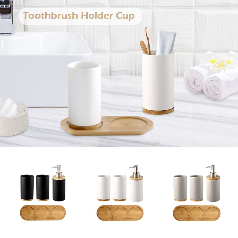 Керамический набор для ванной  – обзор и цена Bamboo Toothbrush Set
